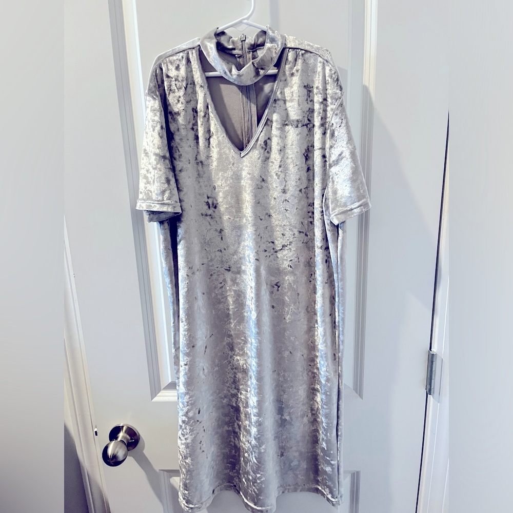 Comfy Silver Velvety Dress